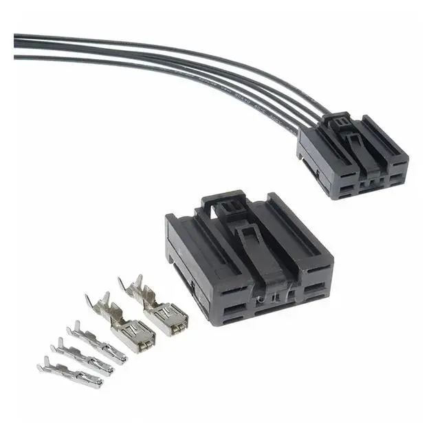Alt view image 2 of 2 - 1 set of 5-pin 1379217-1 1379218-1 1379217-3 1379218-3 Automotive Harness Wiring Connector with Terminals(Female 20cm wires)