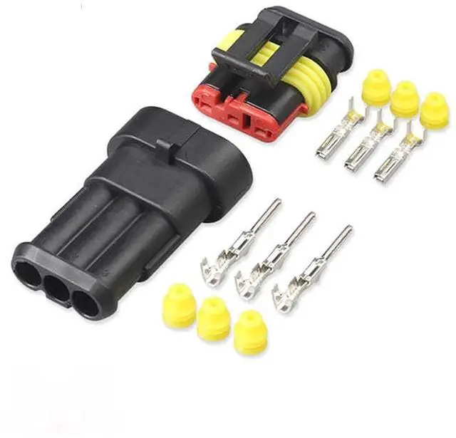 Main image of Dj7021-1.5 motorcycle harness connector 1/2/ 3/4/5/6-pin male and female waterproof socket hid automobile headlamp plug sheath(3p,1sets)