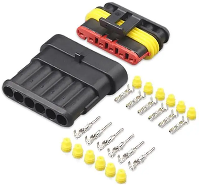 Main image of Dj7021-1.5 motorcycle harness connector 1/2/ 3/4/5/6-pin male and female waterproof socket hid automobile headlamp plug sheath(6p,1sets)