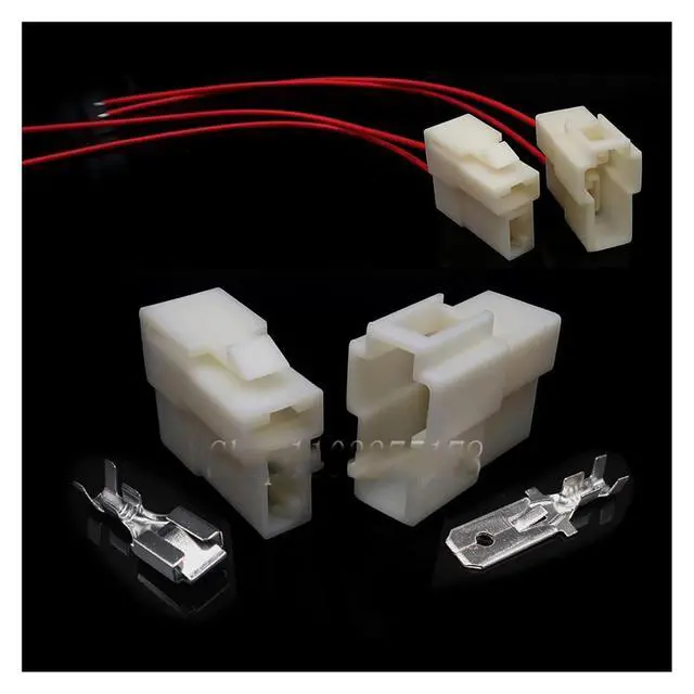 Alt view image 2 of 3 - 1 set 2-pin 7.8mm male/female connector automotive wiring harness with automotive terminal connectors(1 Set female)