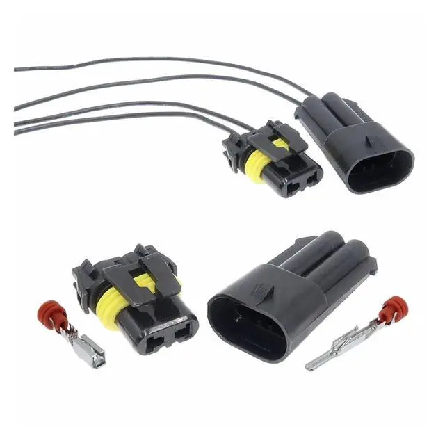 Alt view image 2 of 3 - 1 set 2 pins 12059181 12059183 Automotive HID Cord Socket 9006 Automotive Waterproof Terminal Block Connector Connector(1 Set female)