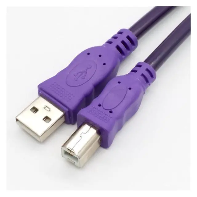 Alt view image 2 of 5 - USB 2.0 Printer Cable Type A Male to Type B Male Dual Shielding High Speed Transparent Purple 1.5/3/5/10M (Size : 10m)