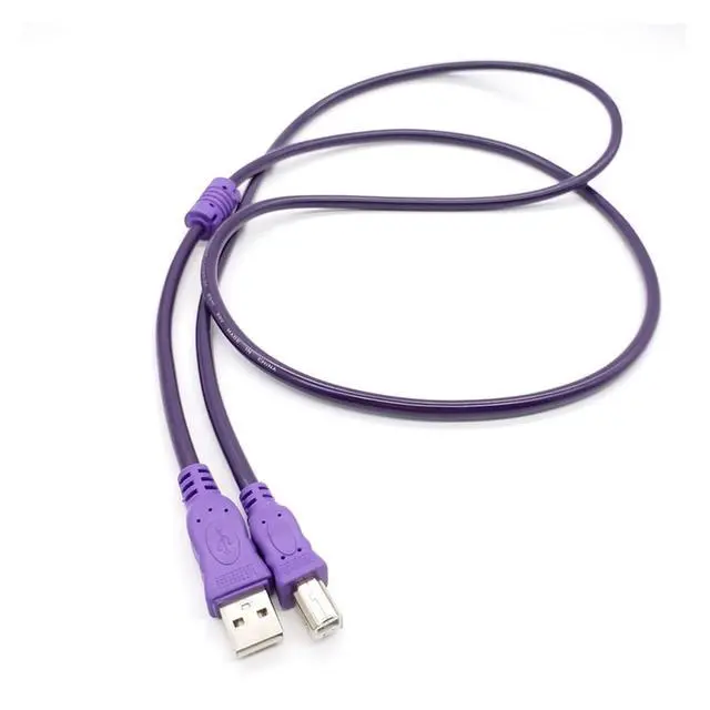 Alt view image 3 of 5 - USB 2.0 Printer Cable Type A Male to Type B Male Dual Shielding High Speed Transparent Purple 1.5/3/5/10M (Size : 10m)