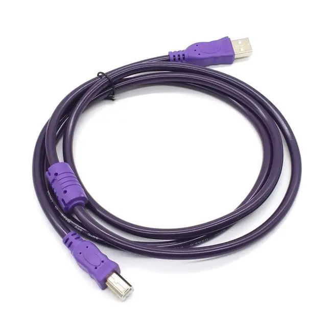 Alt view image 5 of 5 - USB 2.0 Printer Cable Type A Male to Type B Male Dual Shielding High Speed Transparent Purple 1.5/3/5/10M (Size : 10m)