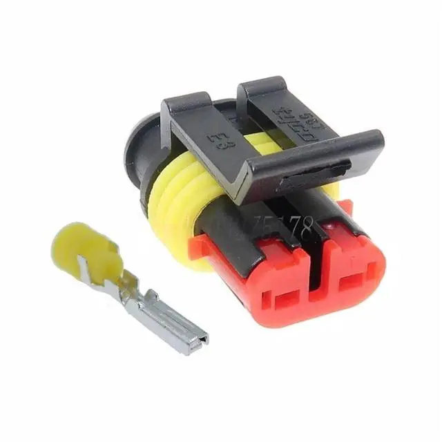 Main image of 1 set 2 pins 282080-1 282104-1 Automotive Wiring Harness Waterproof Male and Female Docking Automotive Wiring Connector(1 Set female)