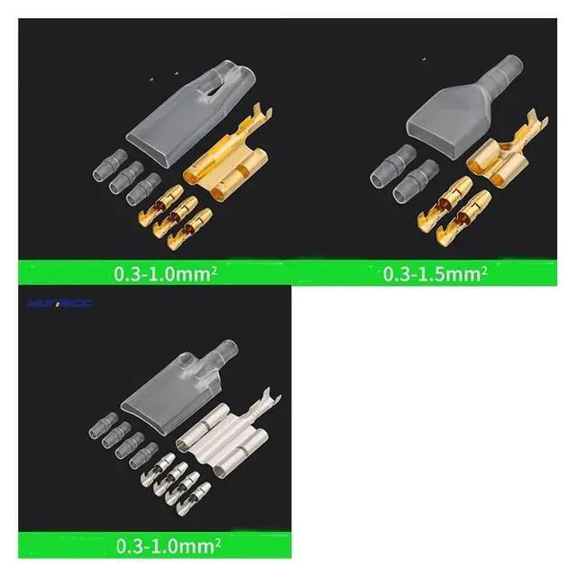 Alt view image 2 of 7 - 10/30/50Sets One Female And Two Male 4.0 Bullet Terminal Electrical Wire Connector Diameter Male Female 1:2 Transparent Sheath(2 pin,30 Pcs)