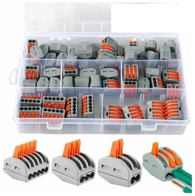 Main image of 20/30/60pcs/Set Spring Lever Nut Terminal Blocks Reusable Electric Cable Connector Wire Home Tools of Insulating Solder(30pcs)