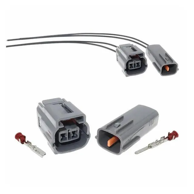 Alt view image 2 of 3 - 1 set 2-pin 6189-0640 6181-0437 Waterproof Automotive Connector Wiring Receptacle Harness Includes Terminals Terminal Connector(Female 20cm wires)