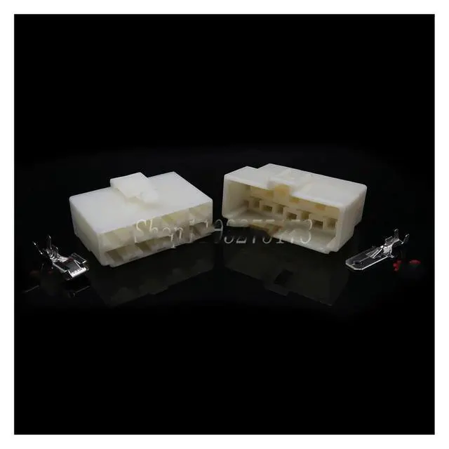 Alt view image 3 of 3 - 1 set of 8-pin 6.3 series cable plugs for motor vehicles with plastic housing for plug and socket(1 Set male)