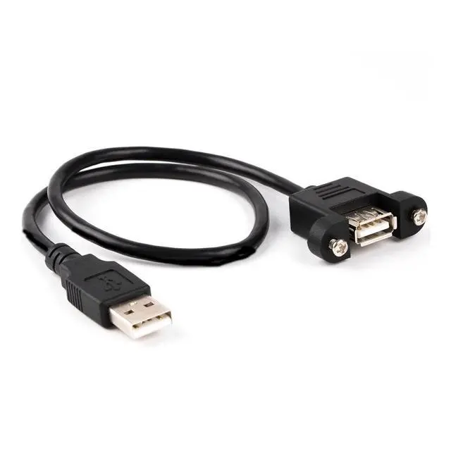 Alt view image 4 of 4 - USB 2.0 Extension Cable Male to Female with Screw Panel Mount Foil+Braided Shielded 30cm 50cm 1m 2m 3m 5m (Size : 0.5m)