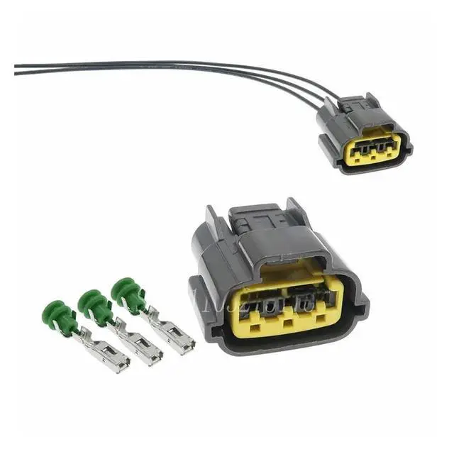 Alt view image 2 of 2 - 1 set 3-pin 6098-0141 TPS Waterproof Cable Connector Skyline 4g63t Engine Terminal Connector(Female 20cm wires)
