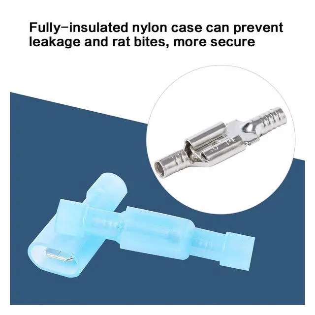 Alt view image 3 of 6 - 100pcs wire connector fully insulated male and female spade-shaped nylon quick disconnect electrical crimping cold press termina