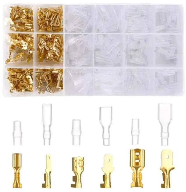 Main image of 150/480/600Pcs Insulated Male Female Wire Connector 2.8/4.8/6.3mm Electrical Wire Crimp Terminals Spade Connectors Assorted Kit(600PCs)