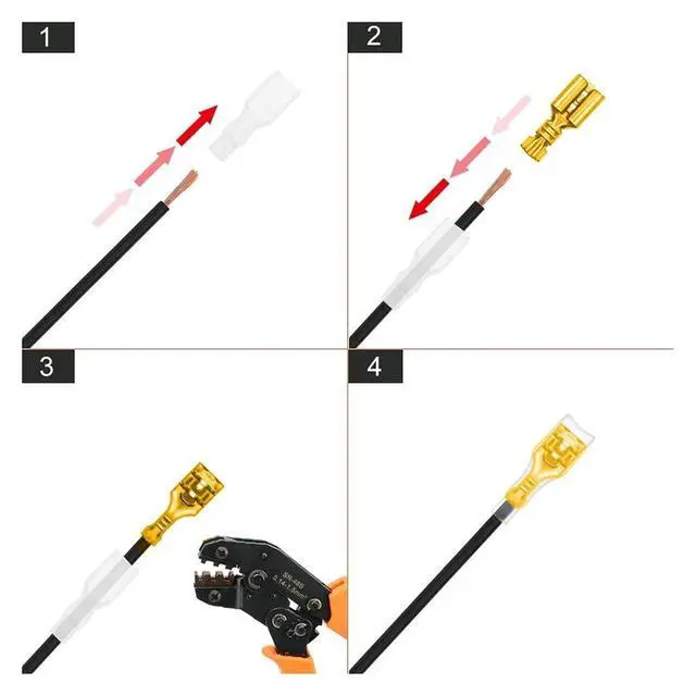 Alt view image 2 of 4 - 150/480/600Pcs Insulated Male Female Wire Connector 2.8/4.8/6.3mm Electrical Wire Crimp Terminals Spade Connectors Assorted Kit(600PCs)