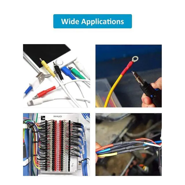 Alt view image 5 of 6 - 650pcs Flame Retardant Heat Shrinkable Tubing Wire Protective Sleeve Insulating Heat Shrinkable Tubing dark Heat Shrink Tubing
