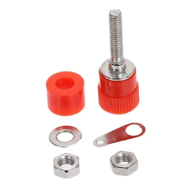 Alt view image 5 of 6 - 5Pcs 4mm Connector Terminals JS-999B Banana Plug Socket Professional Binding Post Nut Banana Plug Female Connector Nickel Plated(1Pair Rad. Blcak)