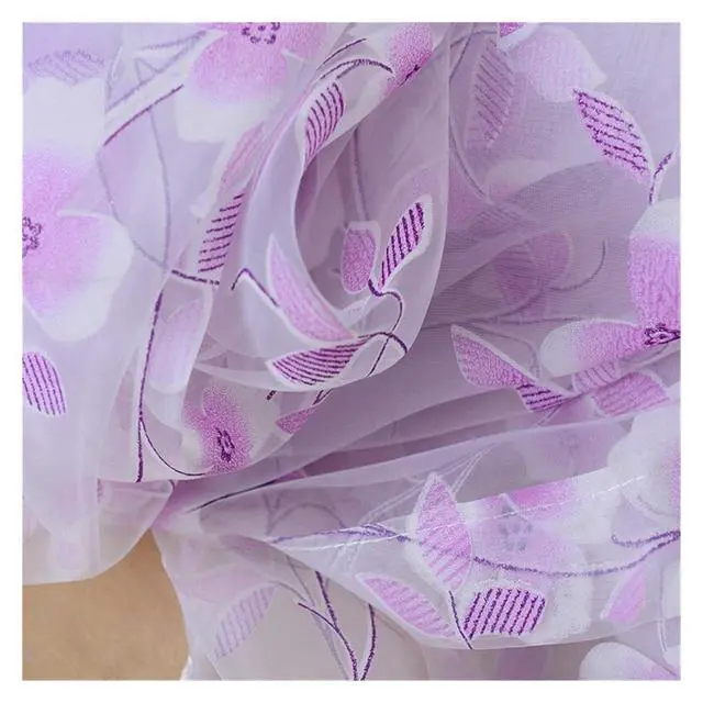 Alt view image 6 of 6 - Curtains Tulle Window Curtain Compatible with Living Room Bedroom Kitchen Slot Top Plain Floral Compatible with Door Screen Windows (Color : Beige 100x200cm)