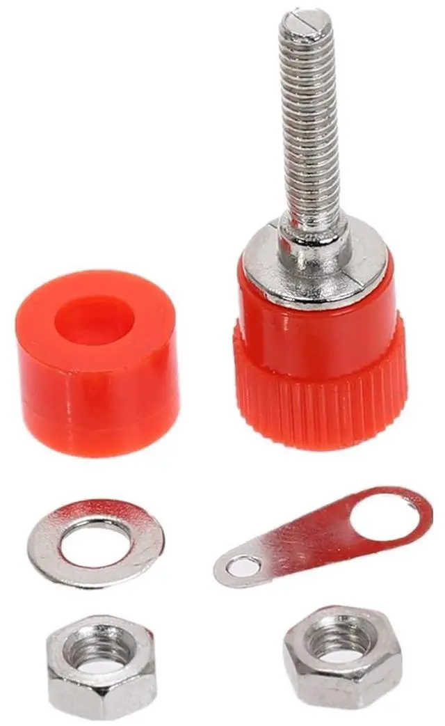 Alt view image 5 of 6 - 5Pcs 4mm Connector Terminals JS-999B Banana Plug Socket Professional Binding Post Nut Banana Plug Female Connector Nickel Plated(5Pair Rad. Blcak)