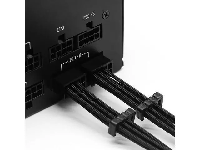 Alt view image 2 of 6 - 12PIN transfer 2×8PIN Extension Cable Power Supply Sleeved Synchronized PSU Extension Kit Black