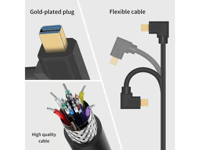 Alt view image 3 of 7 - Displayport to Mini Displayport Extension Cable 1.4, 8k Mini DP to DP, Left Angled Mini Displayport Male to Displayport Female Extention Cable for Laptop PC TV Gaming Monitor. 1Ft/30cm