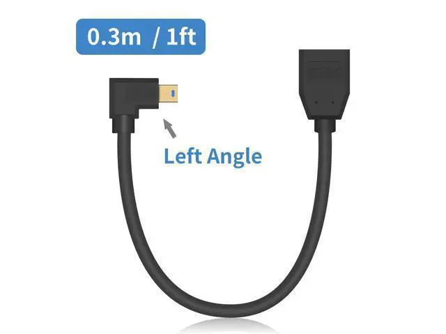 Alt view image 7 of 7 - Displayport to Mini Displayport Extension Cable 1.4, 8k Mini DP to DP, Left Angled Mini Displayport Male to Displayport Female Extention Cable for Laptop PC TV Gaming Monitor. 1Ft/30cm