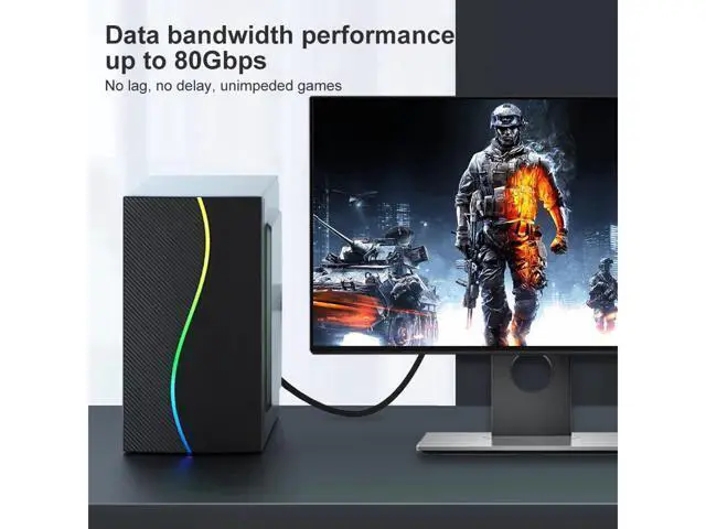 Alt view image 4 of 7 - DisplayPort 2.0 Ultra HD 16K 10K 8K 4K HBR3 16K(15360x8640)@60Hz 10K/8K@60Hz 4K@165Hz High Speed 80Gbps HDCP 3D Slim and Flexible DP to DP Cable 3meter 9.9ft