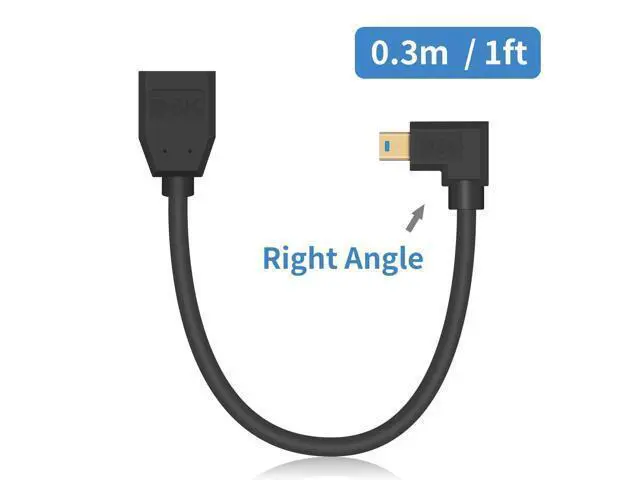 Alt view image 6 of 7 - Displayport to Mini Displayport Extension Cable 1.4, 8k Mini DP to DP, Right Angle Mini Displayport Male to Displayport Female Extention Cable for Laptop PC TV Gaming Monitor. 1Ft/30cm