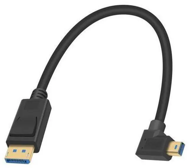 Main image of 90 Degree Mini Displayport to Displayport Cable, Extreme Thin Right Angle Mini Dp Male to DP Male Cable with Gold-Plated for Gaming Monitor 1Ft