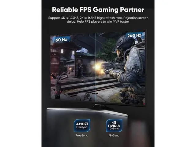 Alt view image 5 of 6 - DisplayPort Cable 1.4, 8K DP Cable 23FT (8K@60Hz, 4K@144Hz, 1080P@240Hz) HBR3 Support 32.4Gbps, HDCP 2.2, HDR10 FreeSync G-Sync for Gaming Monitor 3090 Graphics PC (Grey) 23 ft.