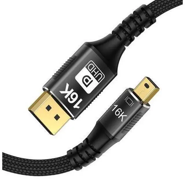 Alt view image 2 of 7 - Mini DisplayPort to DisplayPort 2.1 Cable, DP 2.1,Bi-Directional Transmission DisplayPort,16K@60Hz,8K@120Hz, 4K@240Hz G-Sync FreeSync Thunderbolt 2 for MacBook (Mini DP to DP2.1 16K-6.6FT)