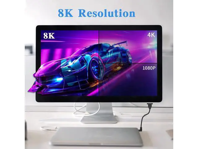 Alt view image 5 of 7 - Mini DP to DP 1.4 Cable, 8K@60Hz Extreme Thin Up Angle Mini Displayport Male to Displayport Female Extension Cable with Screw Panel Mount Support Bi-Directional Transmission. 1Ft/30cm