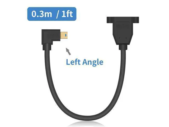 Alt view image 7 of 7 - Mini DP to DP 1.4 Cable, 8K@60Hz Extreme Thin Left Angle Mini Displayport Male to Displayport Female Extension Cable with Screw Panel Mount Support Bi-Directional Transmission. 1Ft/30cm