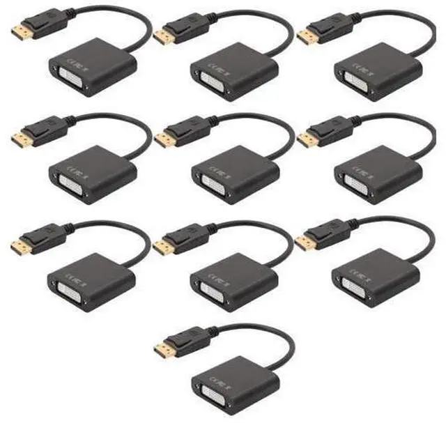Main image of DisplayPort to DVI DVI-D Single Link Adapter, Display Port to DVI Converter Male to Female Black Compatible for HP and Other Brand 10 Packs
