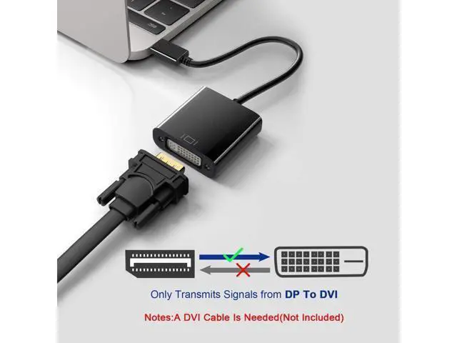 Alt view image 2 of 7 - DisplayPort to DVI DVI-D Single Link Adapter, Display Port to DVI Converter Male to Female Black Compatible for HP and Other Brand 10 Packs