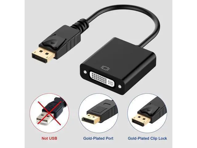 Alt view image 3 of 7 - DisplayPort to DVI DVI-D Single Link Adapter, Display Port to DVI Converter Male to Female Black Compatible for HP and Other Brand 10 Packs