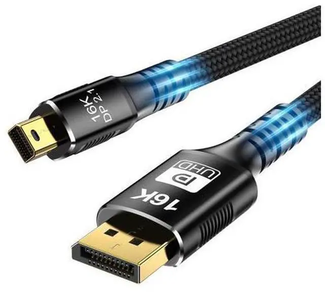 Main image of Mini DisplayPort to DisplayPort 2.1 Cable, Mini DP to DP Cord Supports 16K@60Hz/ 8K@120Hz/ 4K@240Hz Display, Bi-Directional, HDR for Apple MacBook, Doesnt Work with Thunderbolt 3/4/5 Ports (10 ft)