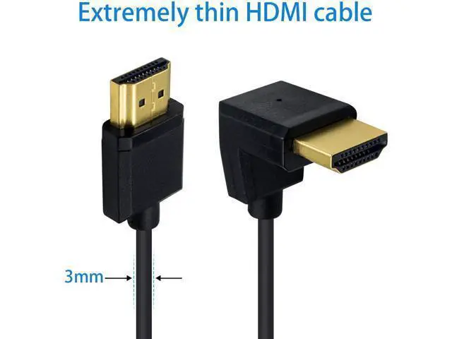 Alt view image 3 of 7 - 4K 90 Degree HDMI Cable 6inch/15cm, Extremely Thin Up Angle HDMI Male to Male Cable for 3D and 4K Ultra HD TV Stick HDMI 2.0 Cord