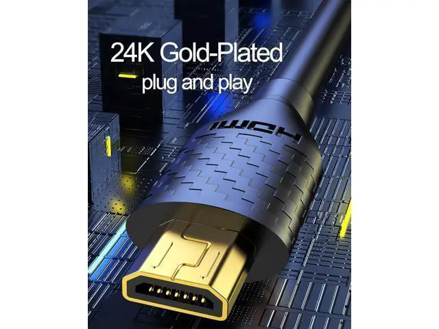 Alt view image 4 of 7 - Micro HDMI to HDMI Cable 4K 60Hz, MicroHDMI Adapter Cord for Raspberry Pi 5 4, Camera, GoPro Hero 7 6 5, Lenovo Yoga, HDTV, Monitor, HDR Video & Audio Capture Card - Long 6.6 Feet