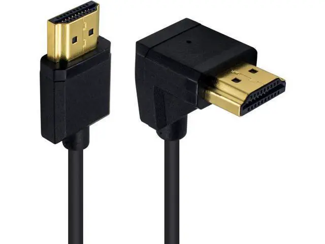 Alt view image 2 of 7 - Down Angle Coiled HDMI Cable 4FT/1.2M, Extreme Thin 90 Degree HDMI Male to Male Coiled Cable for 3D and 4K@60hz Ultra HD TV Stick for PS5, Blu-ray, Roku TV, Xbox Series X/S