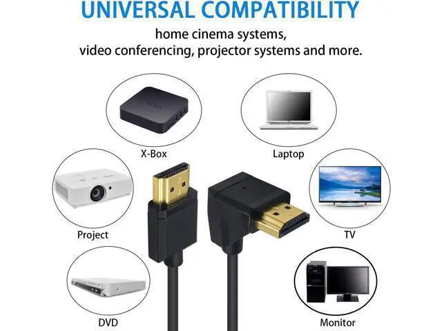 Alt view image 4 of 7 - Down Angle Coiled HDMI Cable 4FT/1.2M, Extreme Thin 90 Degree HDMI Male to Male Coiled Cable for 3D and 4K@60hz Ultra HD TV Stick for PS5, Blu-ray, Roku TV, Xbox Series X/S