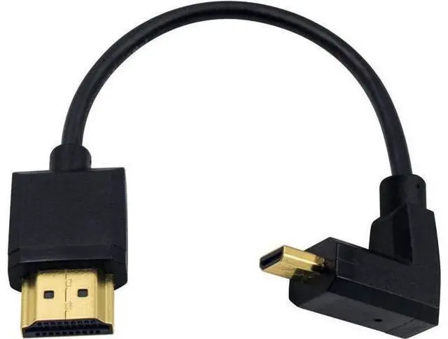 Main image of Micro HDMI to HDMI Adapter Cable - Extreme Thin Up Angle 6 inch/ 15cm for 1080P, 4K, UltraHD, 3D, Ethernet