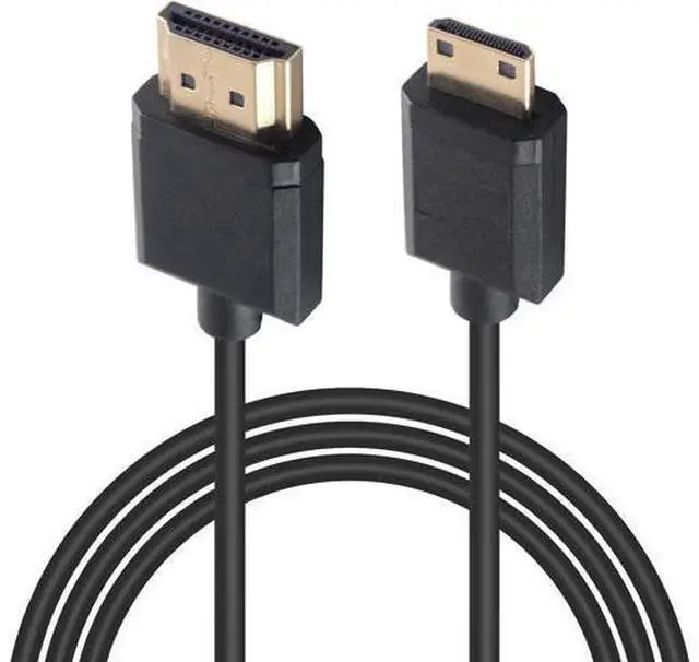 Main image of Short Mini HDMI to HDMI Cable 3.3FT/100cm, Ultra Slim/Flexible Soft Mini HDMI Male to HDMI Male Supports High-Speed 4K@60Hz, 3D, 18Gbps, 1080P for Projector, Monitor, Camcorde