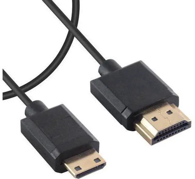 Main image of Short Mini HDMI to HDMI Cable 2FT/60cm, Ultra Slim/Flexible Soft Mini HDMI Male to HDMI Male Supports High-Speed 4K@60Hz, 3D, 18Gbps, 1080P for Projector, Monitor, Camcorde