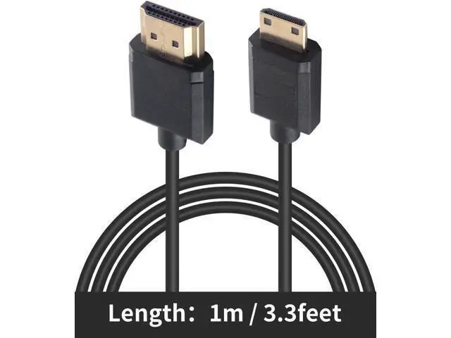 Alt view image 7 of 7 - Short Mini HDMI to HDMI Cable 3.3FT/100cm, Ultra Slim/Flexible Soft Mini HDMI Male to HDMI Male Supports High-Speed 4K@60Hz, 3D, 18Gbps, 1080P for Projector, Monitor, Camcorde