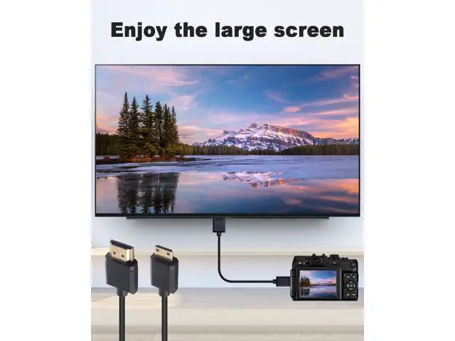 Alt view image 4 of 7 - Short Mini HDMI to HDMI Cable 2FT/60cm, Ultra Slim/Flexible Soft Mini HDMI Male to HDMI Male Supports High-Speed 4K@60Hz, 3D, 18Gbps, 1080P for Projector, Monitor, Camcorde