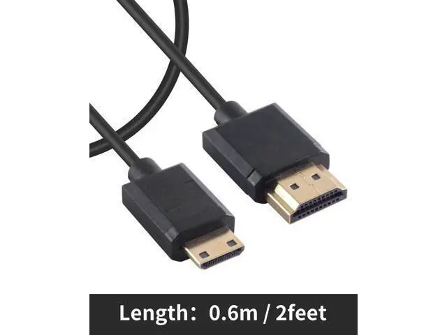 Alt view image 7 of 7 - Short Mini HDMI to HDMI Cable 2FT/60cm, Ultra Slim/Flexible Soft Mini HDMI Male to HDMI Male Supports High-Speed 4K@60Hz, 3D, 18Gbps, 1080P for Projector, Monitor, Camcorde