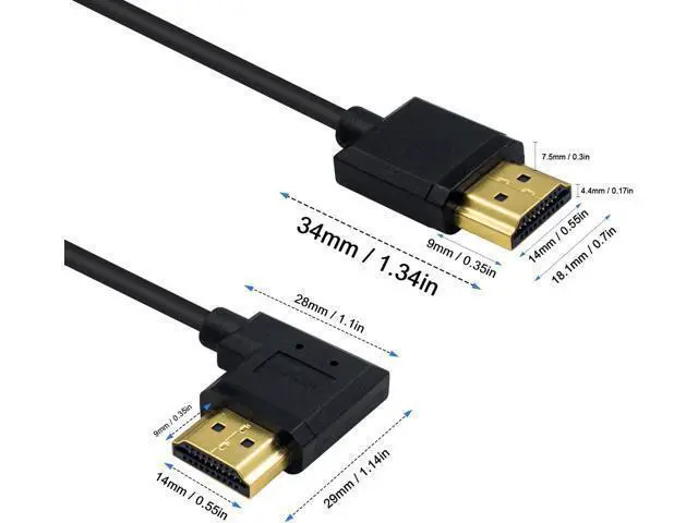 Alt view image 5 of 7 - 4K 90 Degree HDMI Cable 6inch/15cm, Extremely Thin Right Angle HDMI Male to Male Cable for 3D and 4K Ultra HD TV Stick HDMI 2.0 Cord