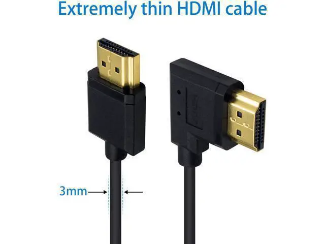 Alt view image 7 of 7 - 4K 90 Degree HDMI Cable 6inch/15cm, Extremely Thin Right Angle HDMI Male to Male Cable for 3D and 4K Ultra HD TV Stick HDMI 2.0 Cord