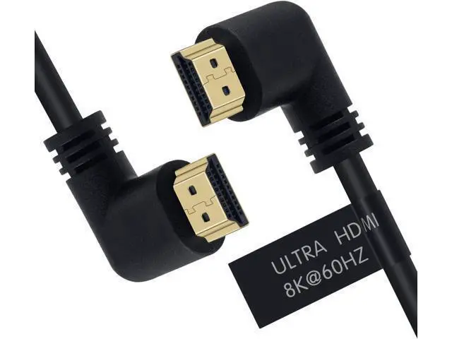 Alt view image 2 of 7 - 8K HDMI 2.1 Cable 3.3feet/1M,8K HDMI 48gbps 90 Degree Left Angle HDMI Male to Left Angle HDMI 2.1 Cable with 8K 60Hz Video and 3D HDR for TV/Xbox /PS4 /PS5