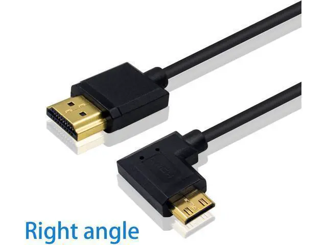Alt view image 2 of 7 - Ultra-Thin Short 90 Degree HDMI to Mini HDMI Cable 6inch/15cm, Right Angle Mini HDMI Male to A Male Cable, Support 4K@60Hz Ultra HD, 1080p, 3D for Camera, Laptop, HDTV